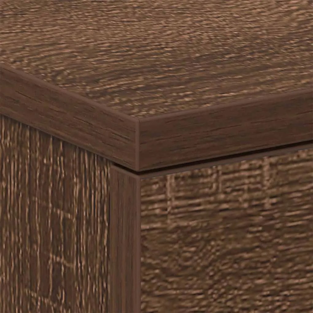 Mesa cabeceira 2pcs 38x35x56cm deriv. madeira carvalho castanho