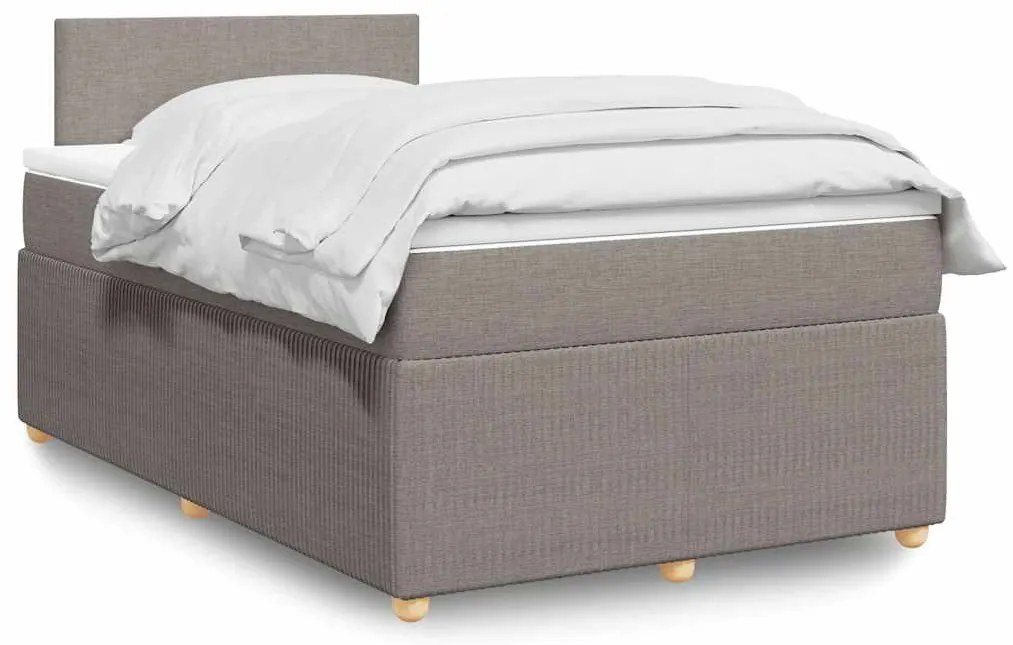 Cama boxspring c/ colchão 120x190cm tecido castanho-acinzentado