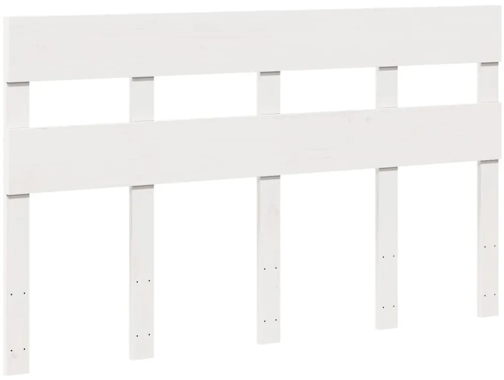Cama sem colchão 120x200 cm madeira de pinho maciça branco