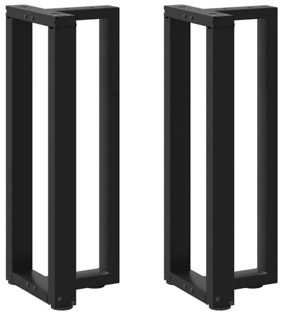 vidaXL Pés de mesa de console em forma de T, 2 peças, preto, 25x28x(72-73) cm, aço