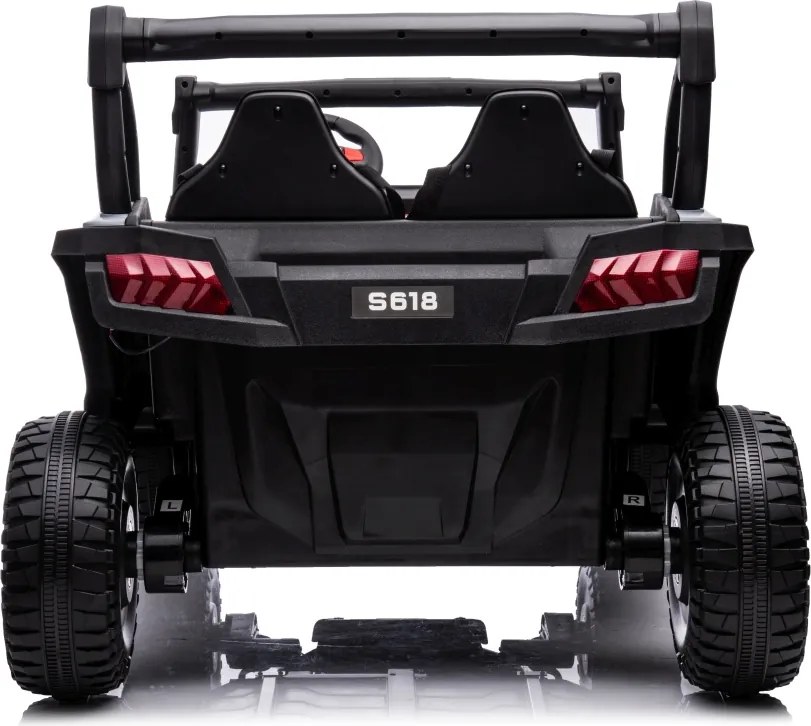 Carro elétrico para Crianças 24V, 4x4, 2 lugares Gravity Buggy Rodas de espuma EVA e assento Couro ecológico Cinzento