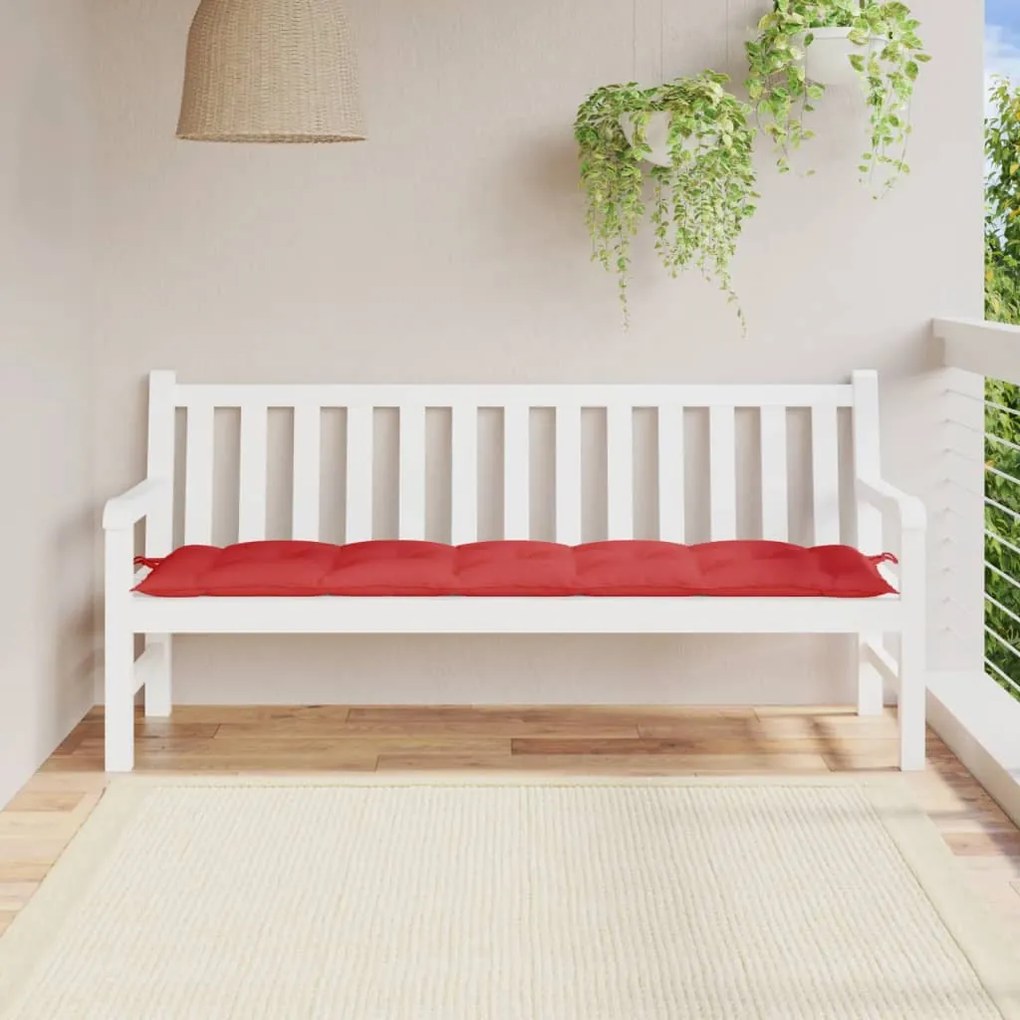 Almofadão p/ banco de jardim 180x50x7cm tecido oxford vermelho