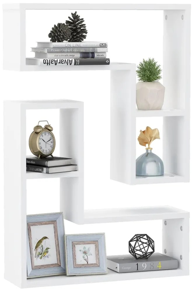 Estantes de parede 2 pcs 50x15x50 cm derivados madeira branco