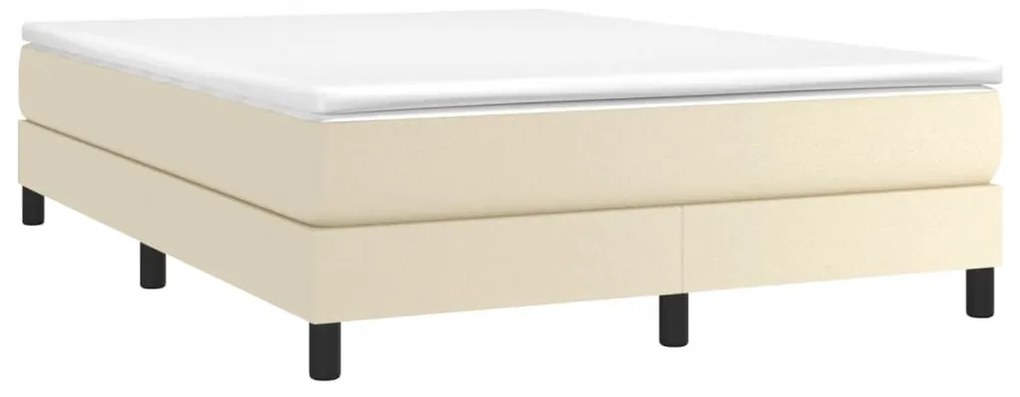 Estrutura de cama 140x190 cm couro artificial cor creme