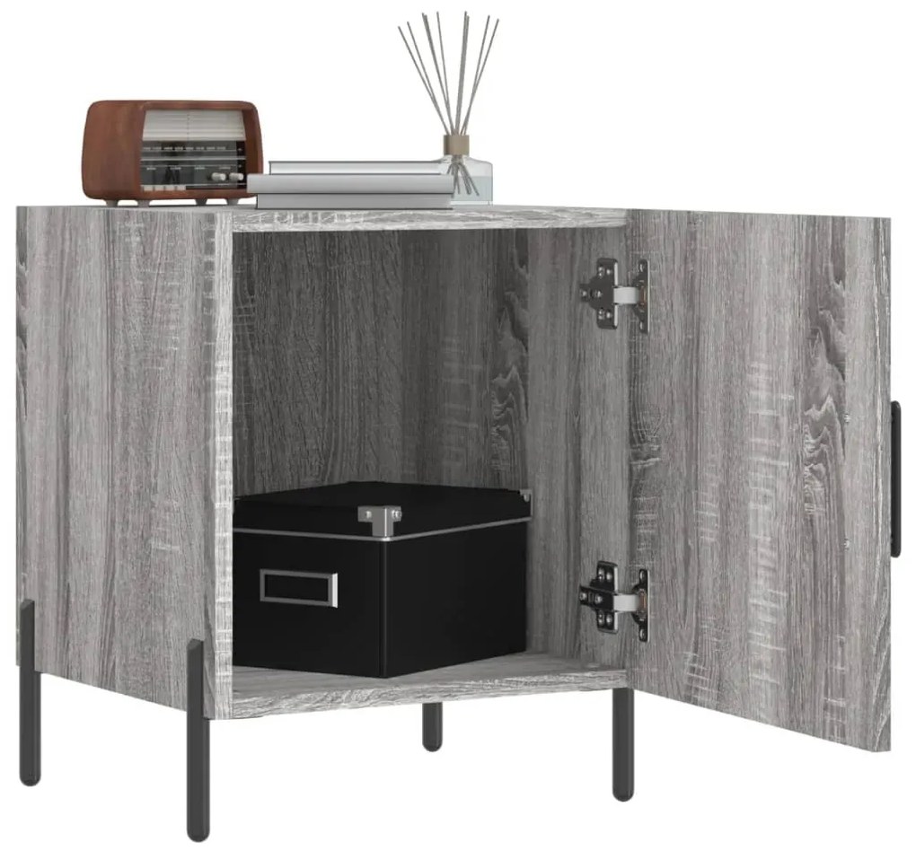 Mesa cabeceira 40x40x50 cm derivados de madeira cinzento sonoma