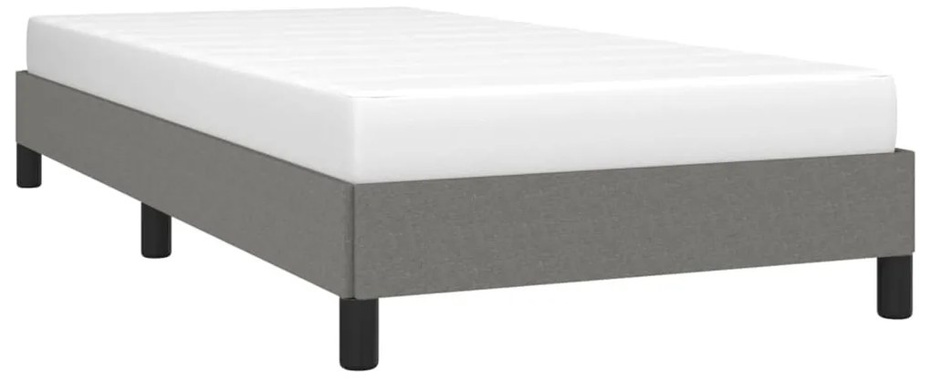 Estrutura de cama sem colchão 100x200 cm tecido cinzento-escuro