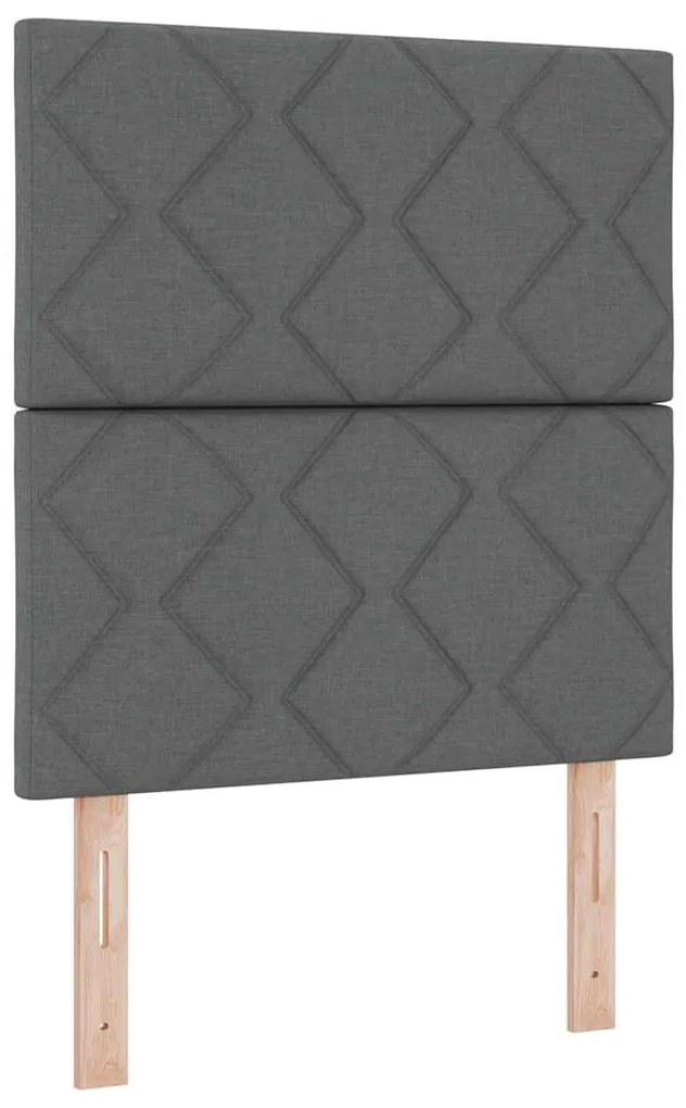 Cama Box com Colchão Cinza Escuro 80x200 cm em Tecido