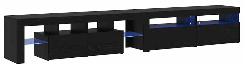Estantes para TV vidaXL 3 pcs com luzes LED em carvalho negro e madeir