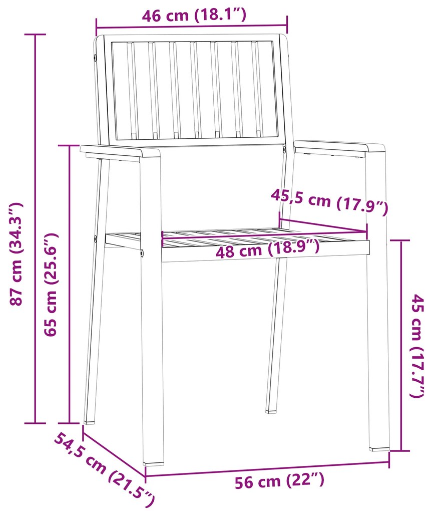 Conjunto de Jantar para o Jardim vidaXL de 7 Peças em Madeira Sólida d