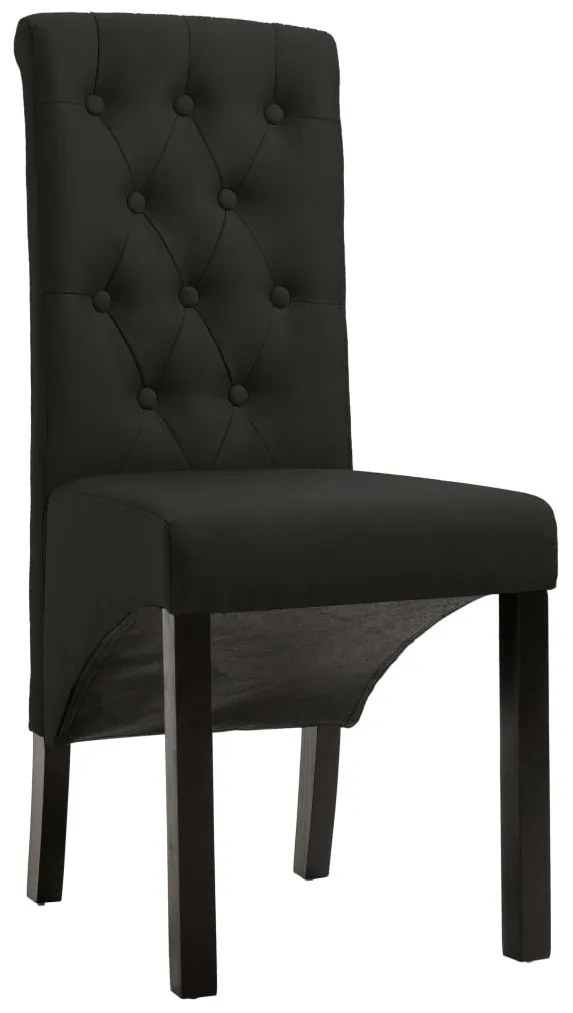 Cadeiras de jantar 6 pcs tecido preto