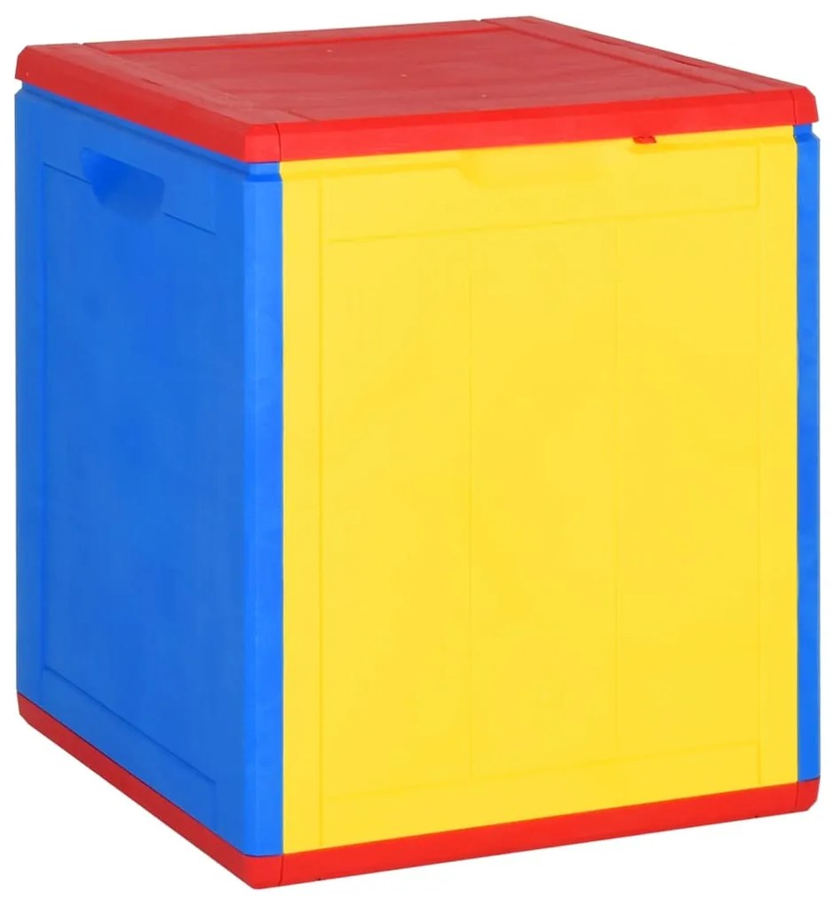 vidaXL Caixa de arrumação para jardim 90 L vime PP colorido