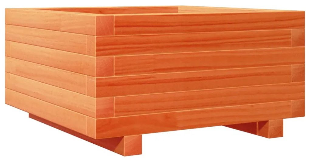 Vaso/floreira de jardim 50x50x26,5 cm pinho maciço castanho-mel
