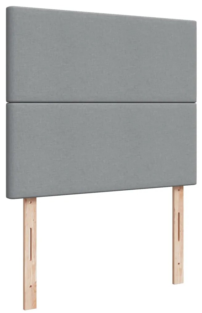 Cama boxspring com colchão 120x190 cm tecido cinzento-claro