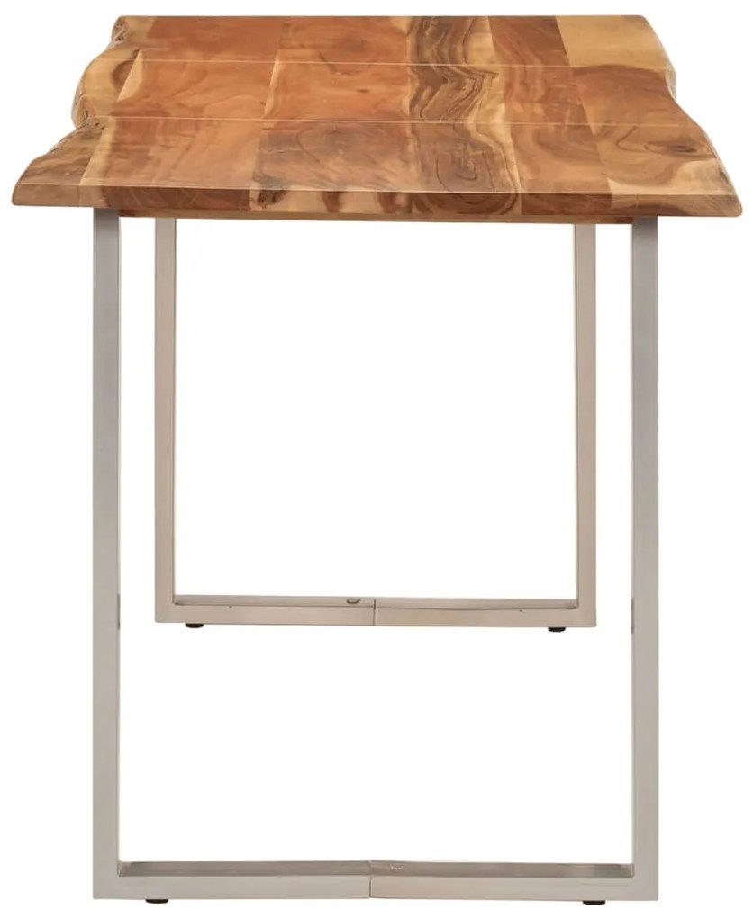 Mesa de jantar 140x70x76 cm madeira de acácia maciça