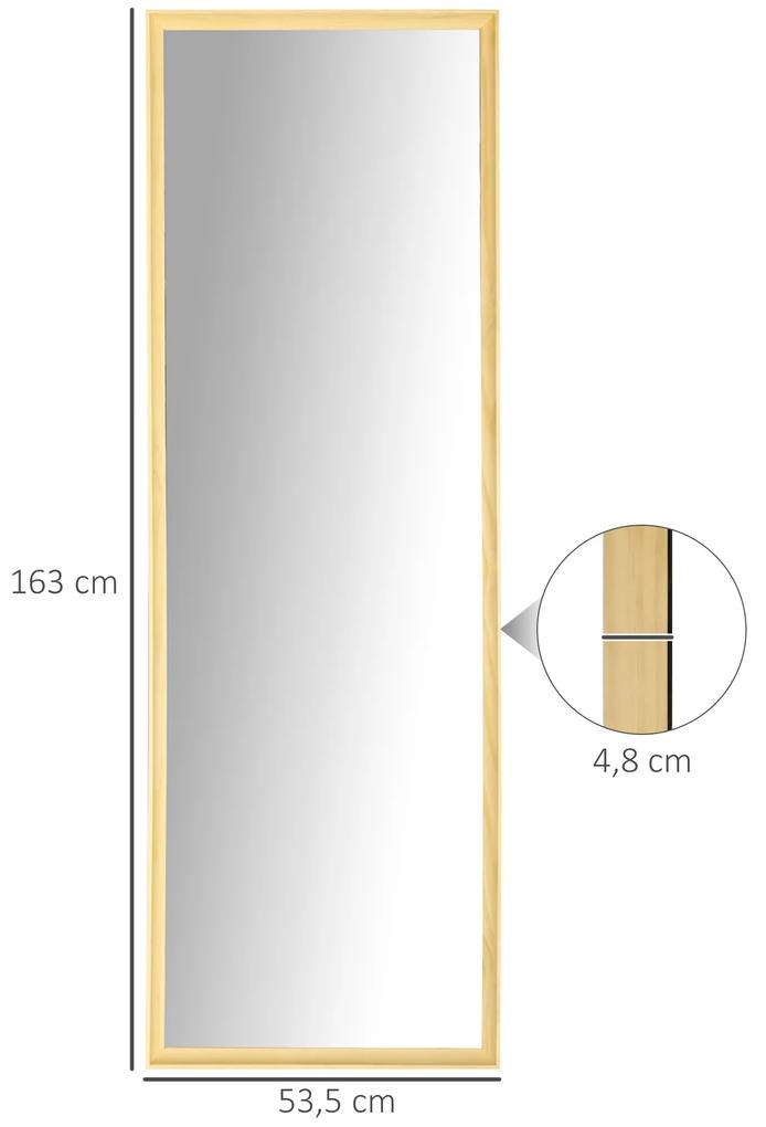 Espelho de Parede Moderno Espelho de Corpo Inteiro de Madeira para Colocar na Vertical ou Horizontal 53,5x163 cm Madeira