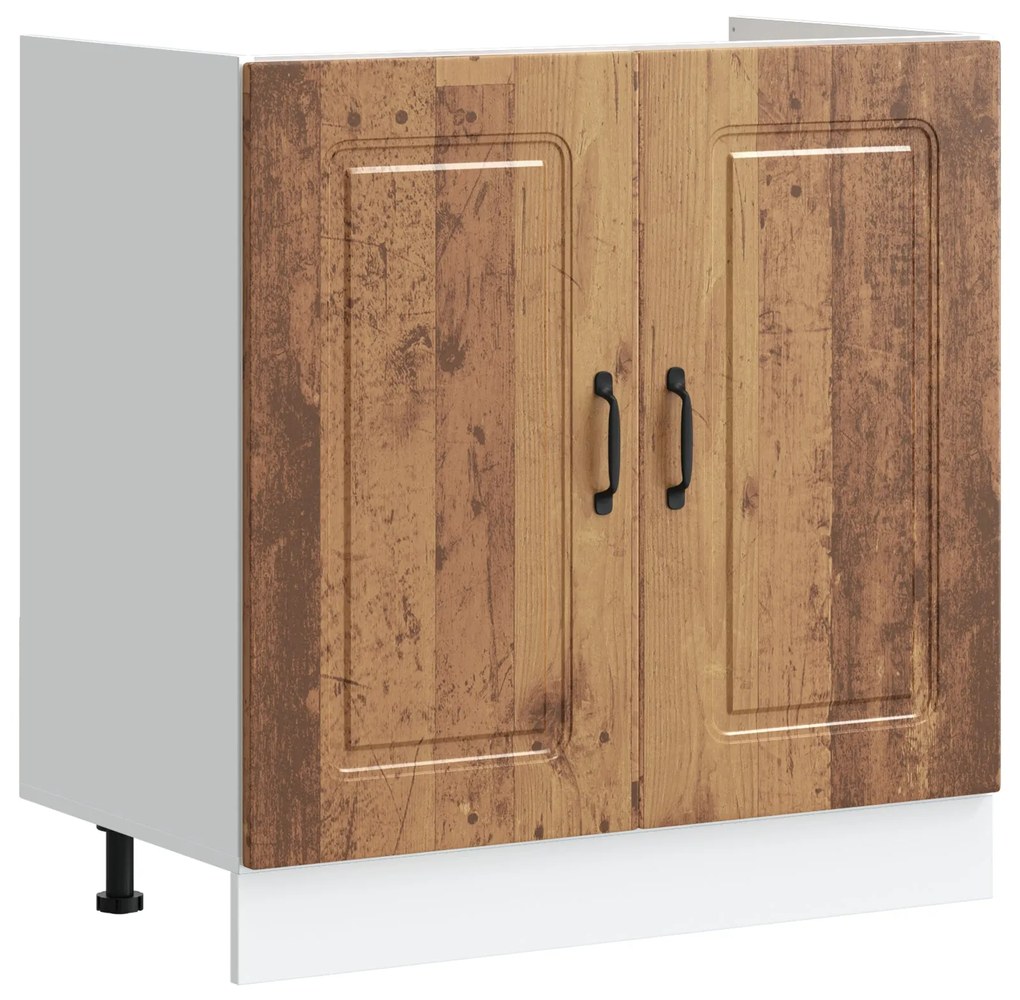 Armário de Cozinha vidaXL "Kalmar" com Duplos Fossos Madeira Velha Mad