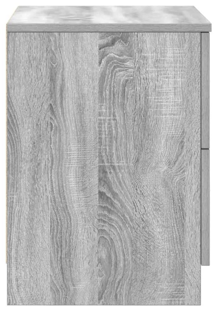 Mesas cabeceira 2pcs com 2gavetas 40x36x50 cm cinzento sonoma