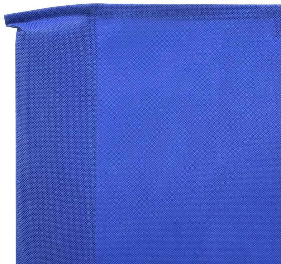 Para-vento com 3 painéis em tecido 400x120 cm azul-ciano