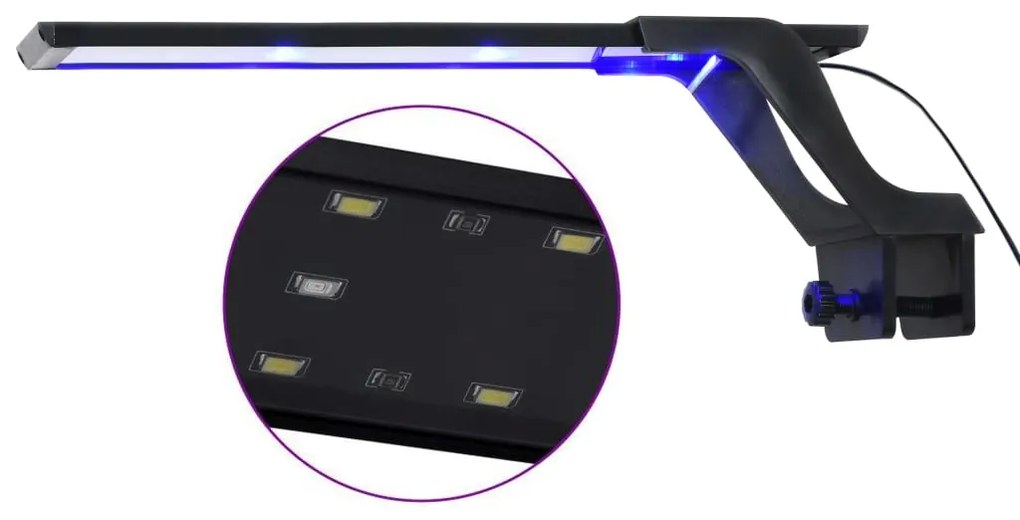 Lâmpada de aquário LED com braçadeira 35-55 cm azul e branco