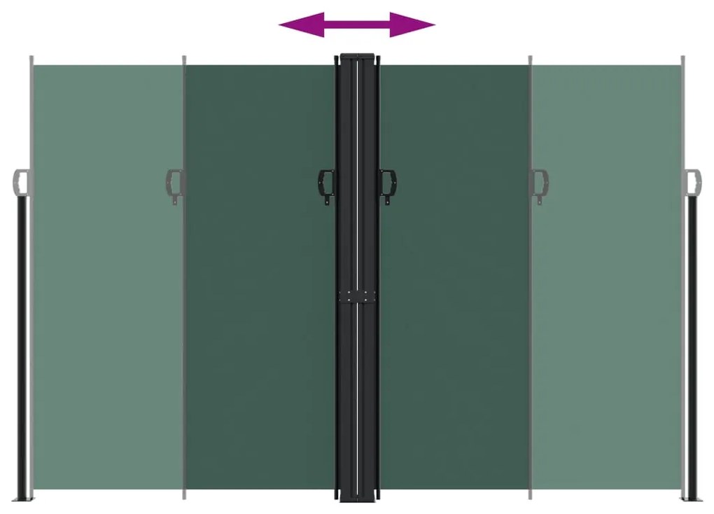 Toldo lateral retrátil 220x1000 cm verde-escuro