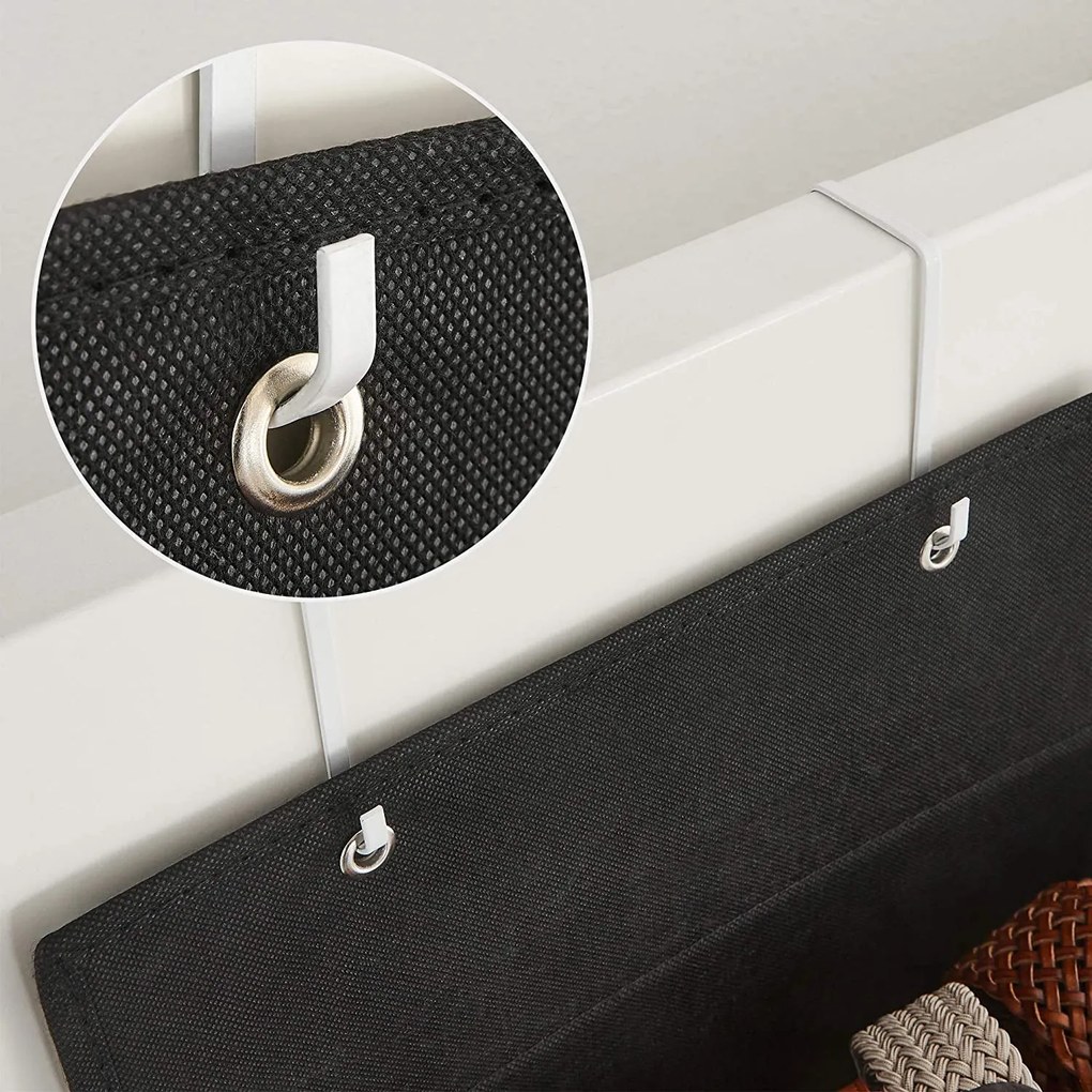Armazenamento para guarda roupa suspenso que poupa espaço 33,5 x 12 x 100 cm, preto