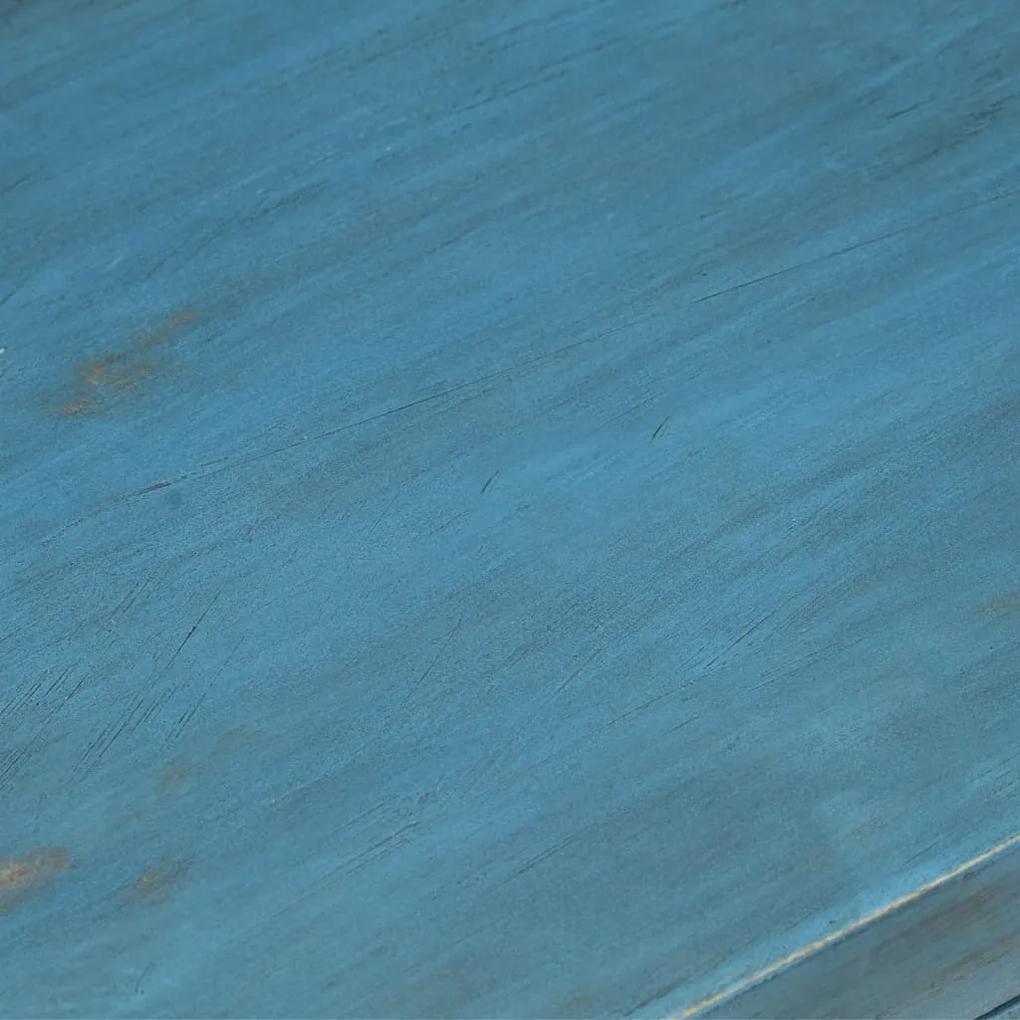 Mesa de cabeceira madeira de mangueira maciça 40x30x50 cm azul