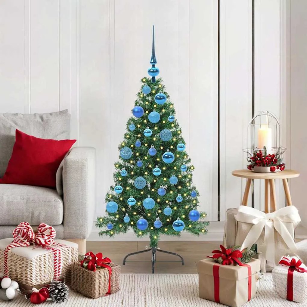 vidaXL Árvore de Natal Artificial Pré-iluminada Verde 120 cm PVC