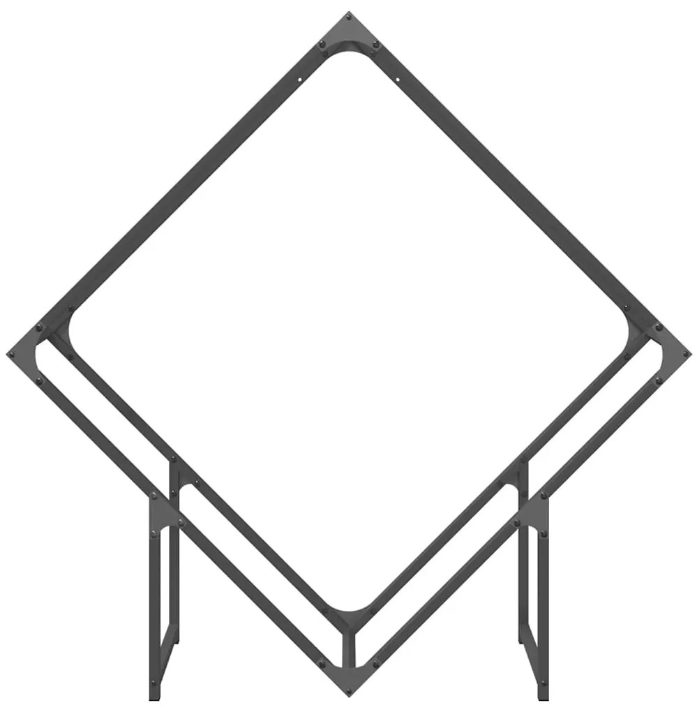 Suporte para lenha 100x25x100 cm aço laminado a frio preto