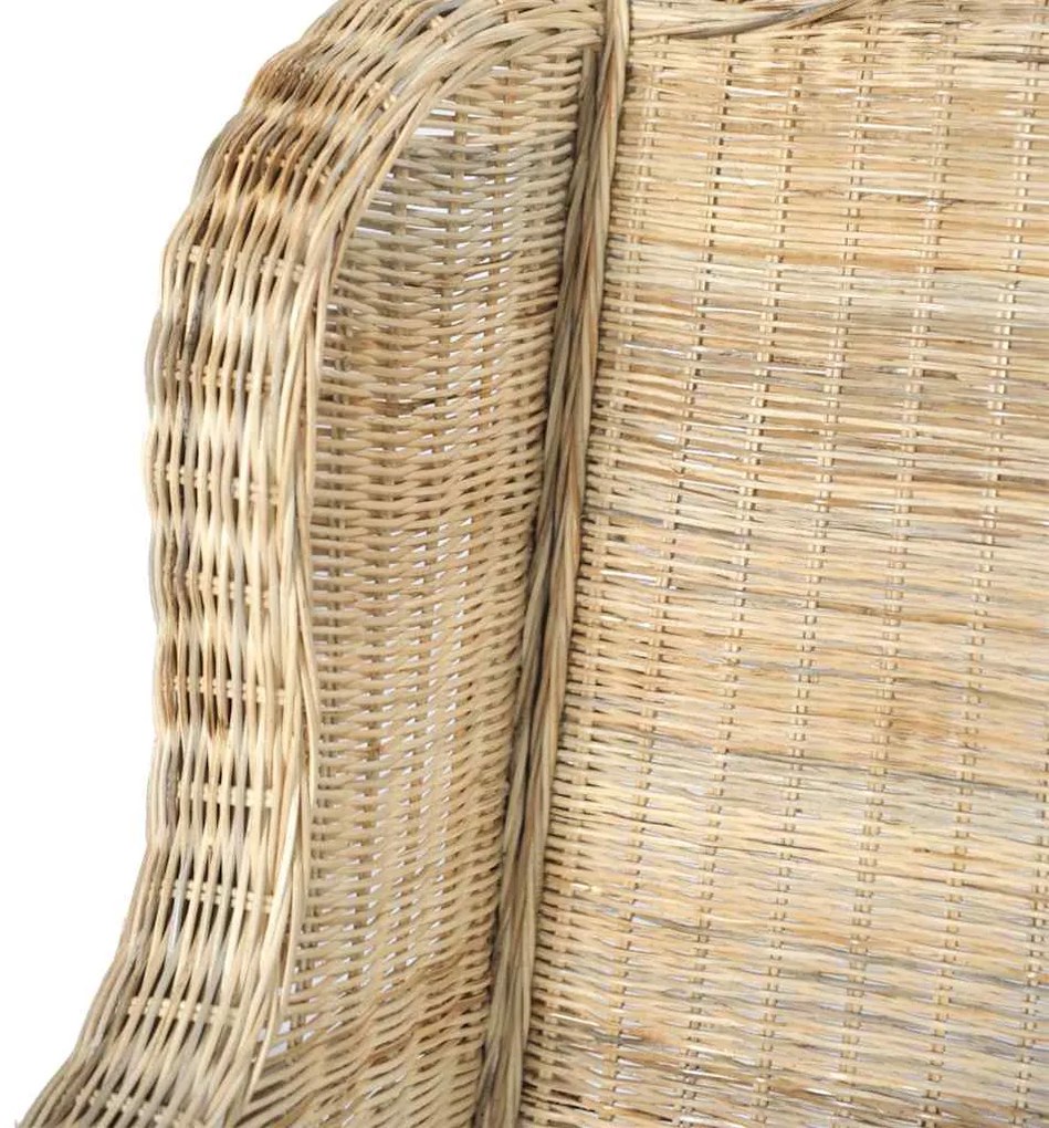 Sofá com almofadão vime natural e linho