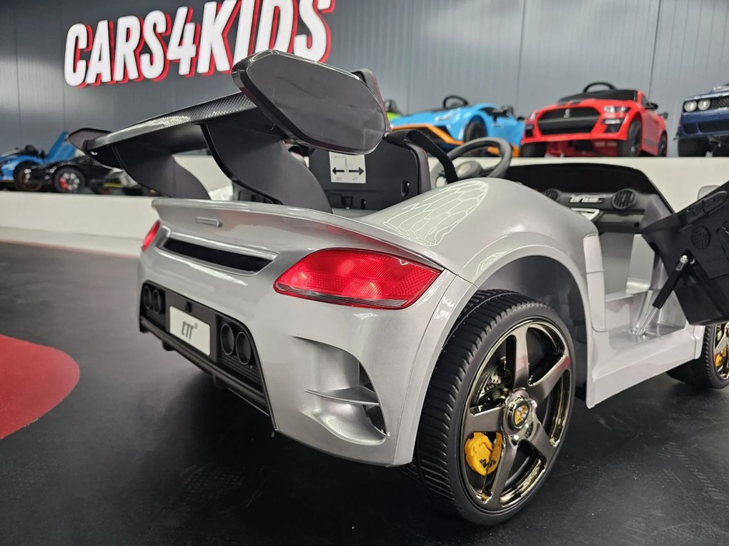 Carro Infantil Porsche RUF 24V, Pneus Borracha, Assento de couro Cinzento Metalico