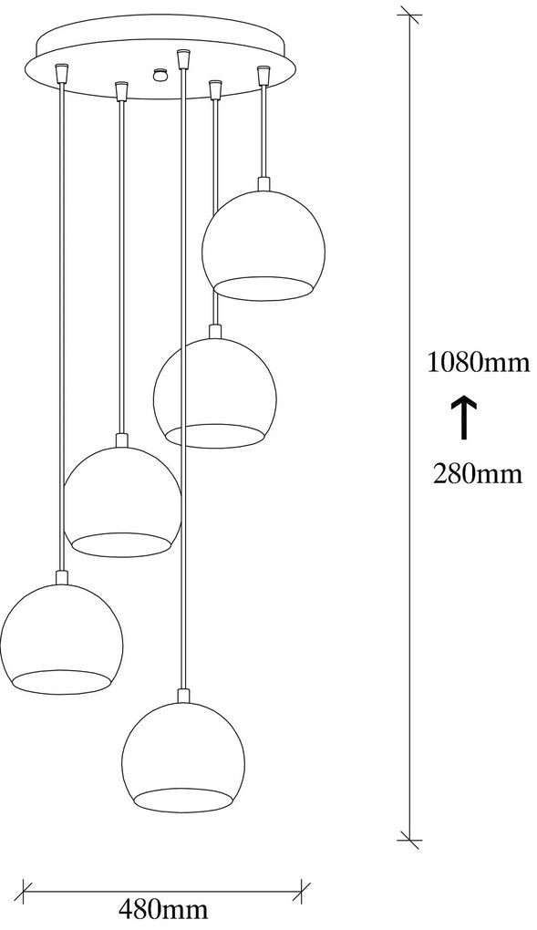 Chandelier Sivani – Cobre – Ø 48 cm x A 108 cm