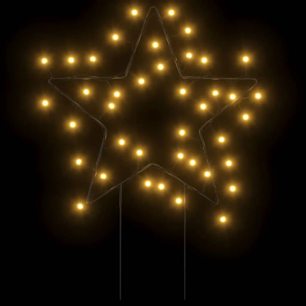 Decoração estrela de Natal c/ luz e estacas 3 pcs 50 LEDs 29 cm