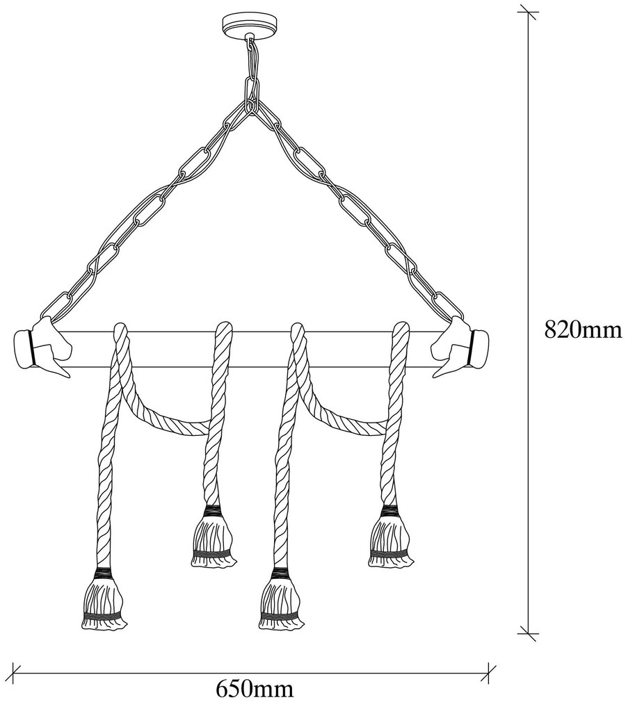 Chandelier Erebos – Preto – 65 x 8 cm