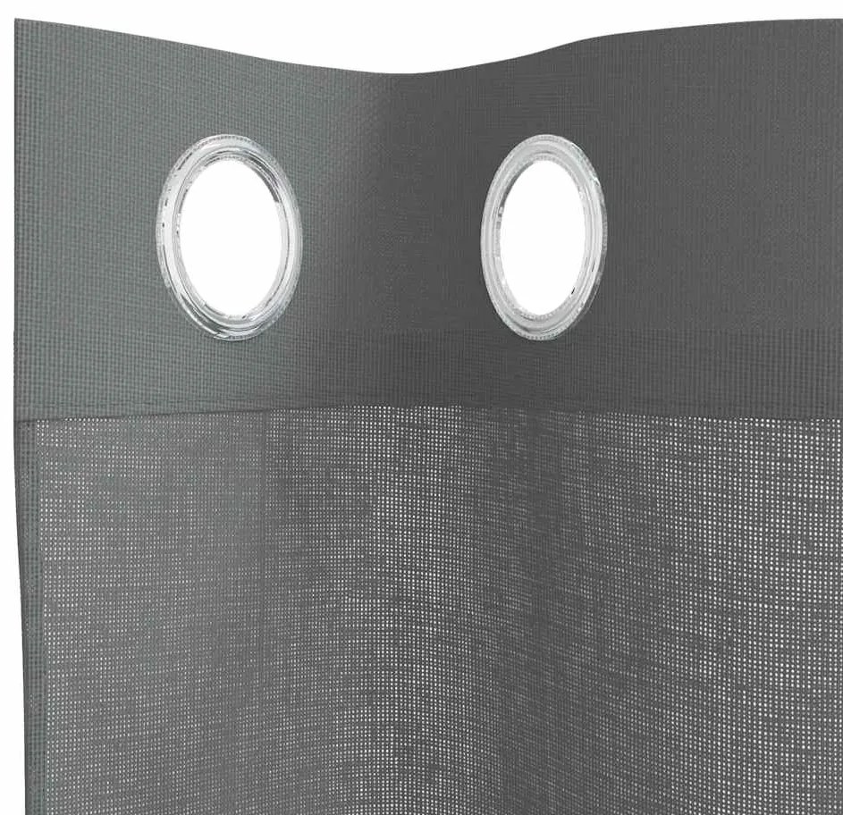 Cortinas de voile com ilhós 2 pcs cinzento-escuro 140x175 cm