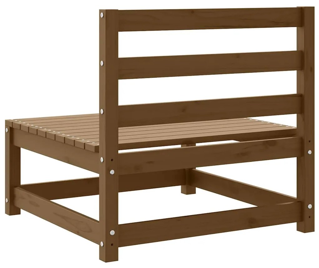 Sofás de centro para jardim 2 pcs pinho maciço castanho mel