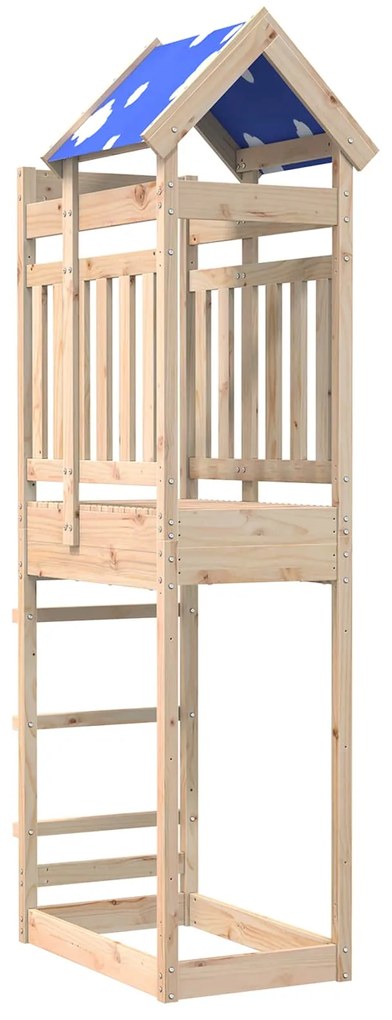 vidaXL Torre de Brincar Castanho Madeira de Pinheiro Sólida