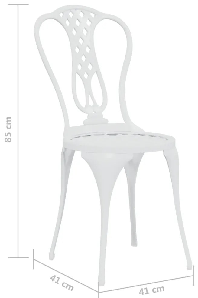 3 pcs conjunto de bistrô alumínio fundido branco