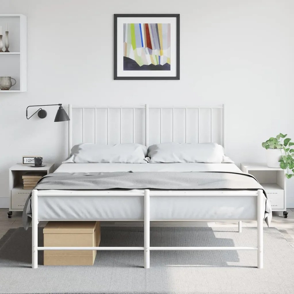 Mesas de cabeceira 2 pcs 36x39x43,5 cm aço branco