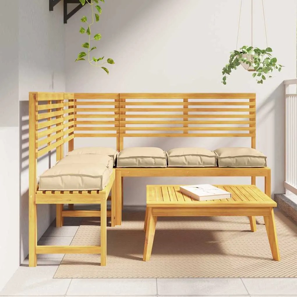 vidaXL Almofadas de Palete para Assento - 6 pcs Beje, 40x40x8 cm, Tecido Oxford.