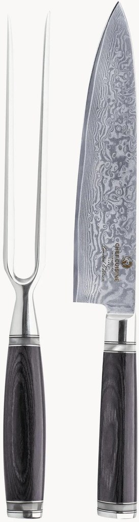 Conjunto de talheres de trinchar em aço de Damasco Chef Cuisine, conjunto de 2