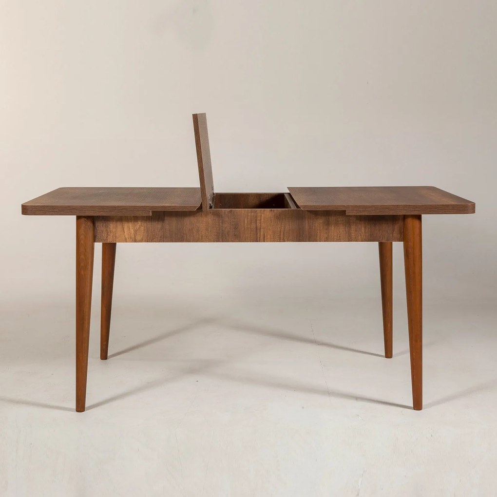 Mesa de Jantar Extensível Vina – Nogueira – 130x77x80 cm