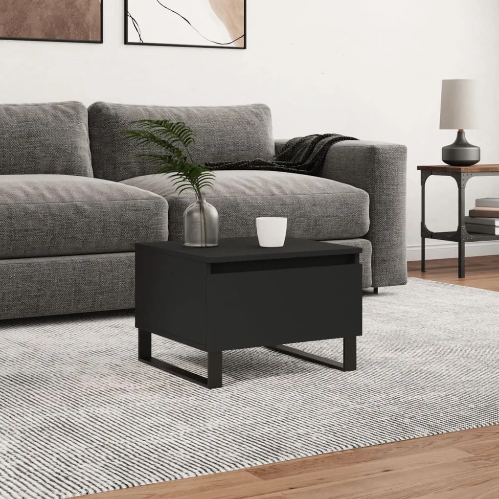 vidaXL Mesa de centro 50x46x35 cm derivados de madeira preto