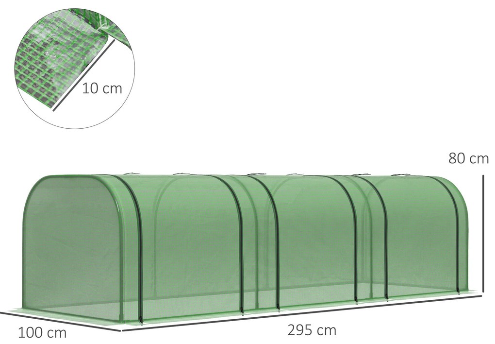 Estufa 295x100x80 cm para Jardim Varanda Estufa Pequena para Cultivo d