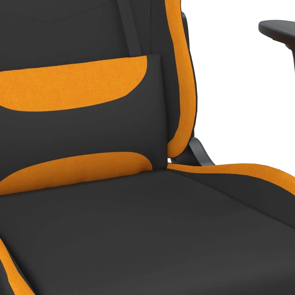 Cadeira gaming de massagens tecido preto e laranja