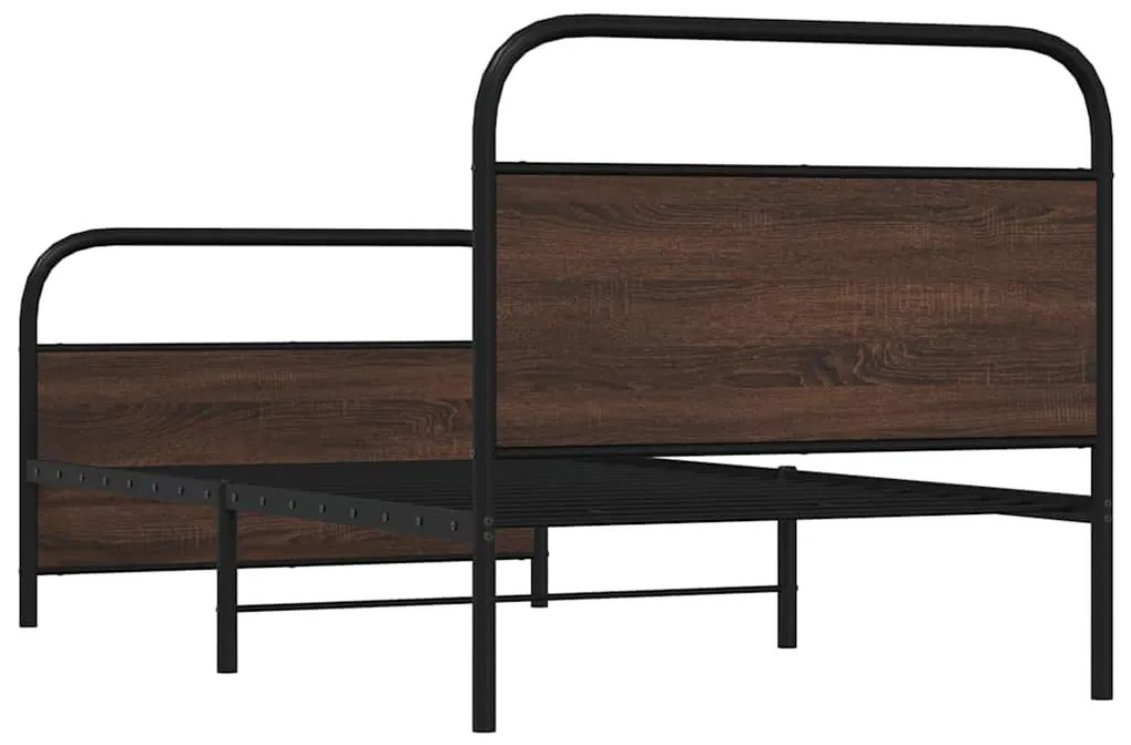 Estrutura cama s/ colchão derivados madeira carvalho castanho