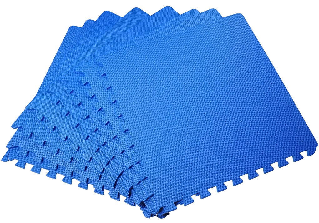 HomCom Tapete puzzle para Crianças e Bebés - Azul - Borracha Espuma EVA - 2,88 m²