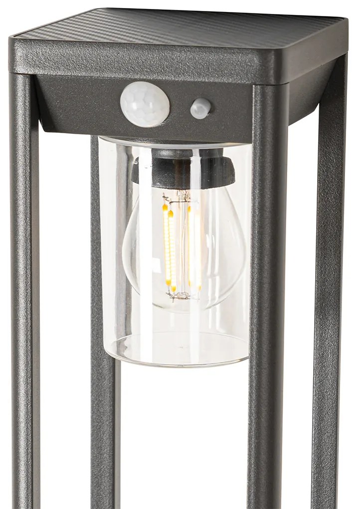 Candeeiro de pé para exterior cinzento escuro 40 cm com LED e luz regulável a energia solar - Sonne Moderno