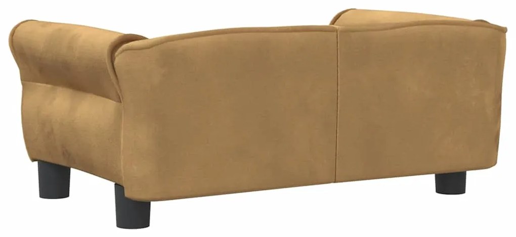 Cama para cães 70x45x30 cm veludo castanho