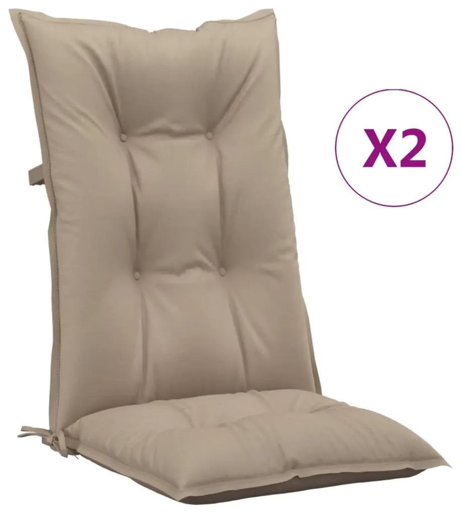 314257 vidaXL Almofadões cadeiras jardim 2 pcs cinza-acastanhado 120x50x7 cm