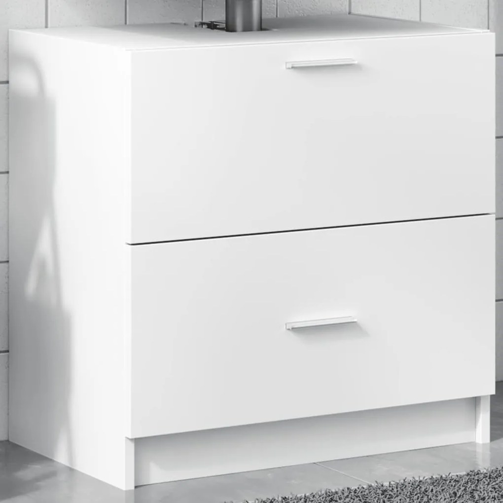vidaXL Armário de lavatório 59x37x59 cm derivados de madeira branco